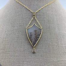 Load image into Gallery viewer, 18k Dendritic Agate Shield Necklace
