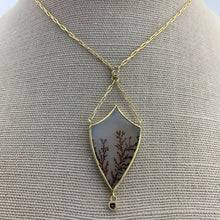 Load image into Gallery viewer, 18k Dendritic Agate Shield Necklace
