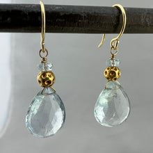 Load image into Gallery viewer, Aquamarine and Gold Earrings
