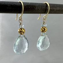Load image into Gallery viewer, Aquamarine and Gold Earrings
