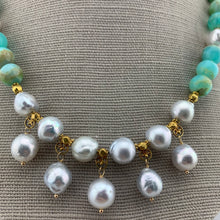 Load image into Gallery viewer, Andean Opal and Baroque South Sea Pearl Necklace
