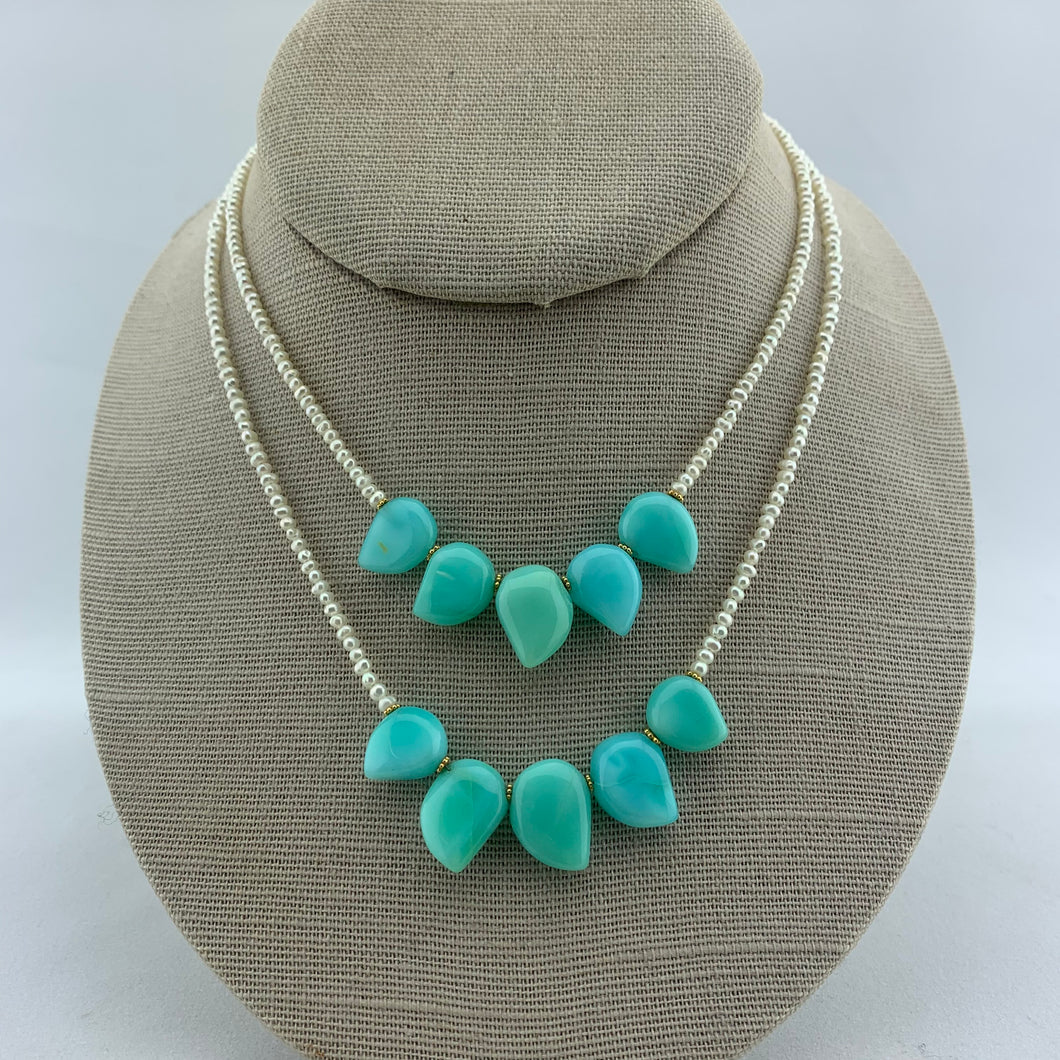 Andean Opal and Fresh Water Pearl Necklace