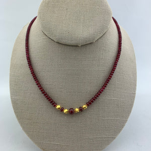 Red Spinel and Gold Neckace