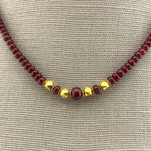 Load image into Gallery viewer, Red Spinel and Gold Neckace
