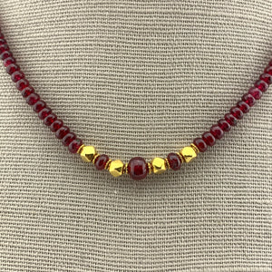 Red Spinel and Gold Neckace