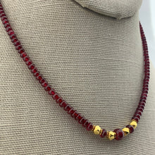 Load image into Gallery viewer, Red Spinel and Gold Neckace
