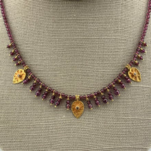 Load image into Gallery viewer, Garnet, Gold and Diamond Necklace
