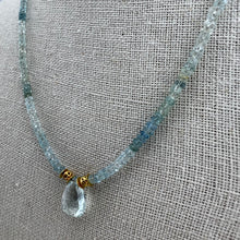 Load image into Gallery viewer, Aquamarine Beaded Necklace with Gold
