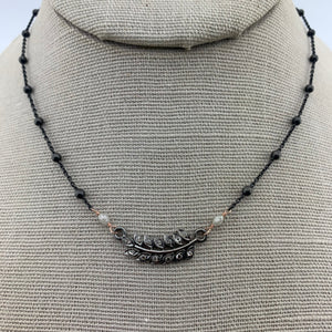 Oxidized Sterling Silver and Diamond Necklace