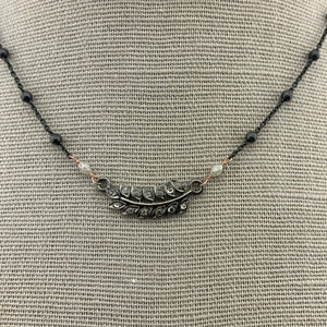 Oxidized Sterling Silver and Diamond Necklace