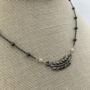 Oxidized Sterling Silver and Diamond Necklace