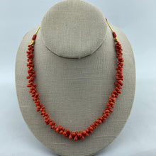 Load image into Gallery viewer, Vintage and New Coral Necklace with 18k Gold Detail
