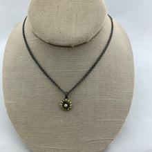 Load image into Gallery viewer, Oxidized Sterling Silver with Rustic Diamond Pendant
