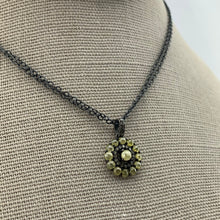 Load image into Gallery viewer, Oxidized Sterling Silver with Rustic Diamond Pendant
