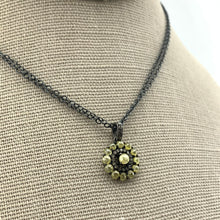 Load image into Gallery viewer, Oxidized Sterling Silver with Rustic Diamond Pendant
