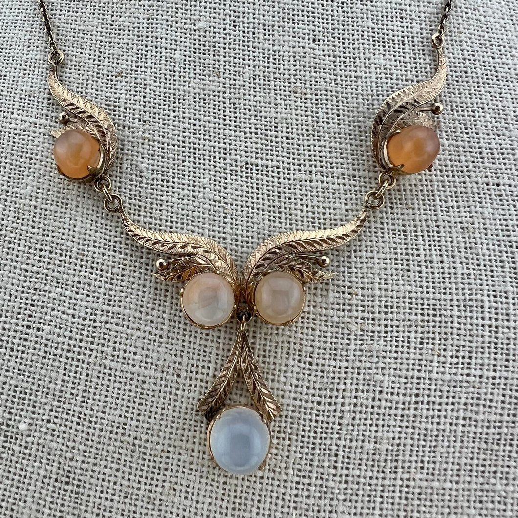 Moonstone and Rose Gold Necklace