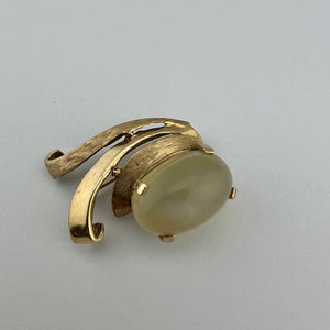 Retro Moonstone and Gold Pin