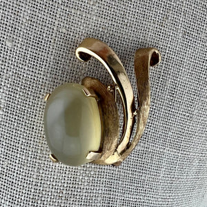 Retro Moonstone and Gold Pin