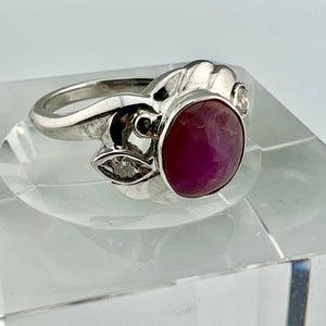 Star Ruby, Diamond and Gold Ring