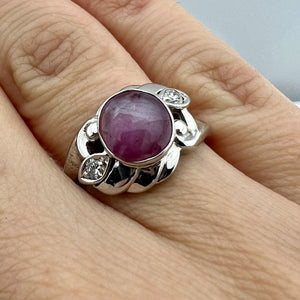 Star Ruby, Diamond and Gold Ring