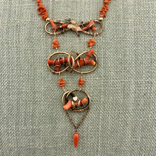 Load image into Gallery viewer, Triple Tier Antique Branch Coral Necklace
