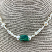 Load image into Gallery viewer, Pearl Strand Necklace with Precious Gemstone
