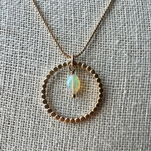 October Birthstone Opal Necklace