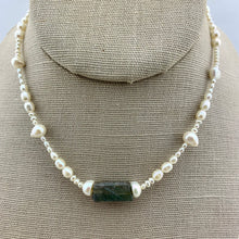 Load image into Gallery viewer, Pearl Strand Necklace with Precious Gemstone
