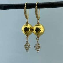 Load image into Gallery viewer, Gold Disco Ball and Diamond Earrings
