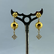 Load image into Gallery viewer, Gold Flower Post Earrings with Diamonds
