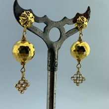 Load image into Gallery viewer, Gold Flower Post Earrings with Diamonds
