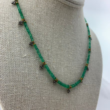 Load image into Gallery viewer, Emerald Necklace with Trifoil and Quadrafoil Diamond Pendants
