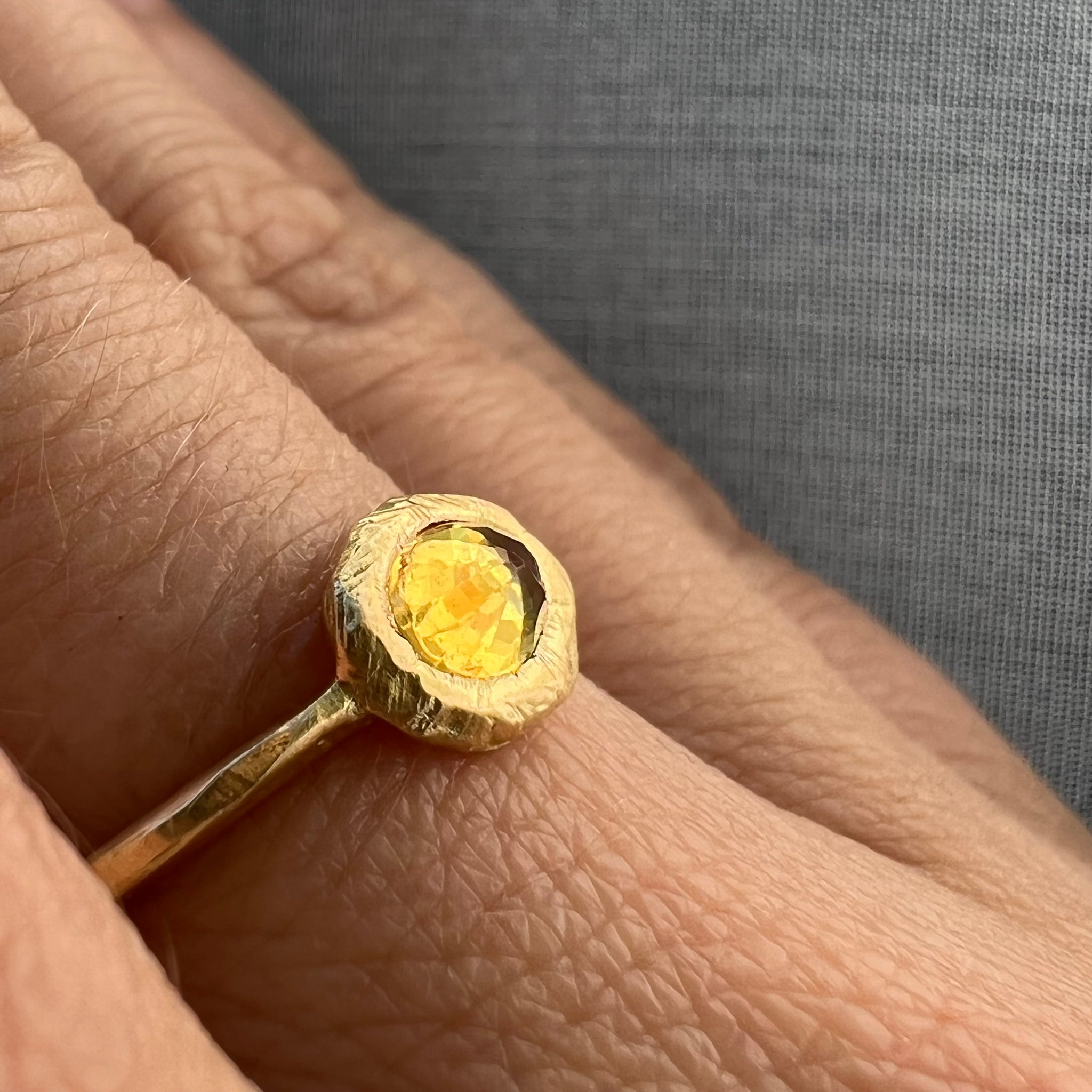 Estate 10.75 Carat No-Heat Yellow Sapphire Ring