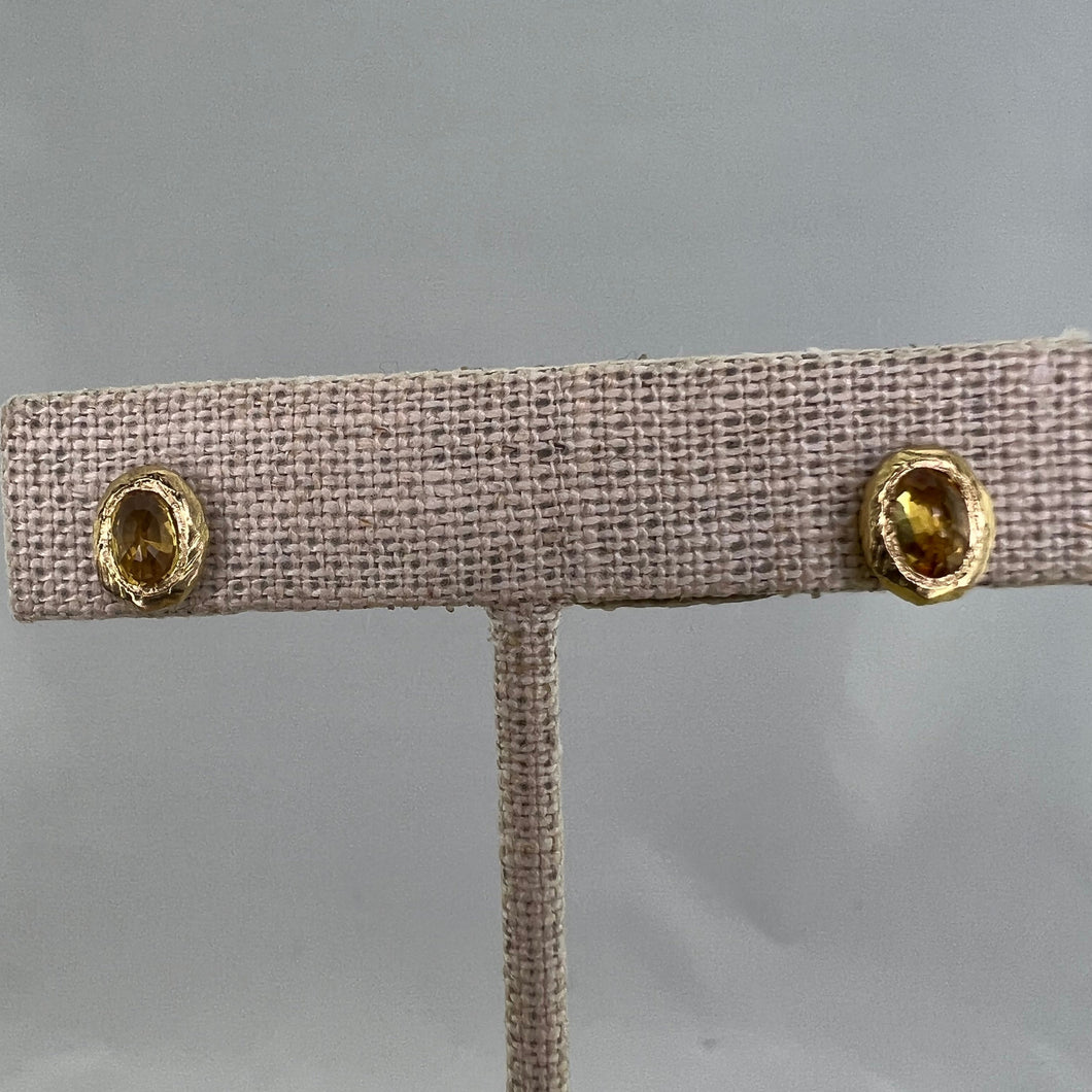 Yellow Sapphire Studs