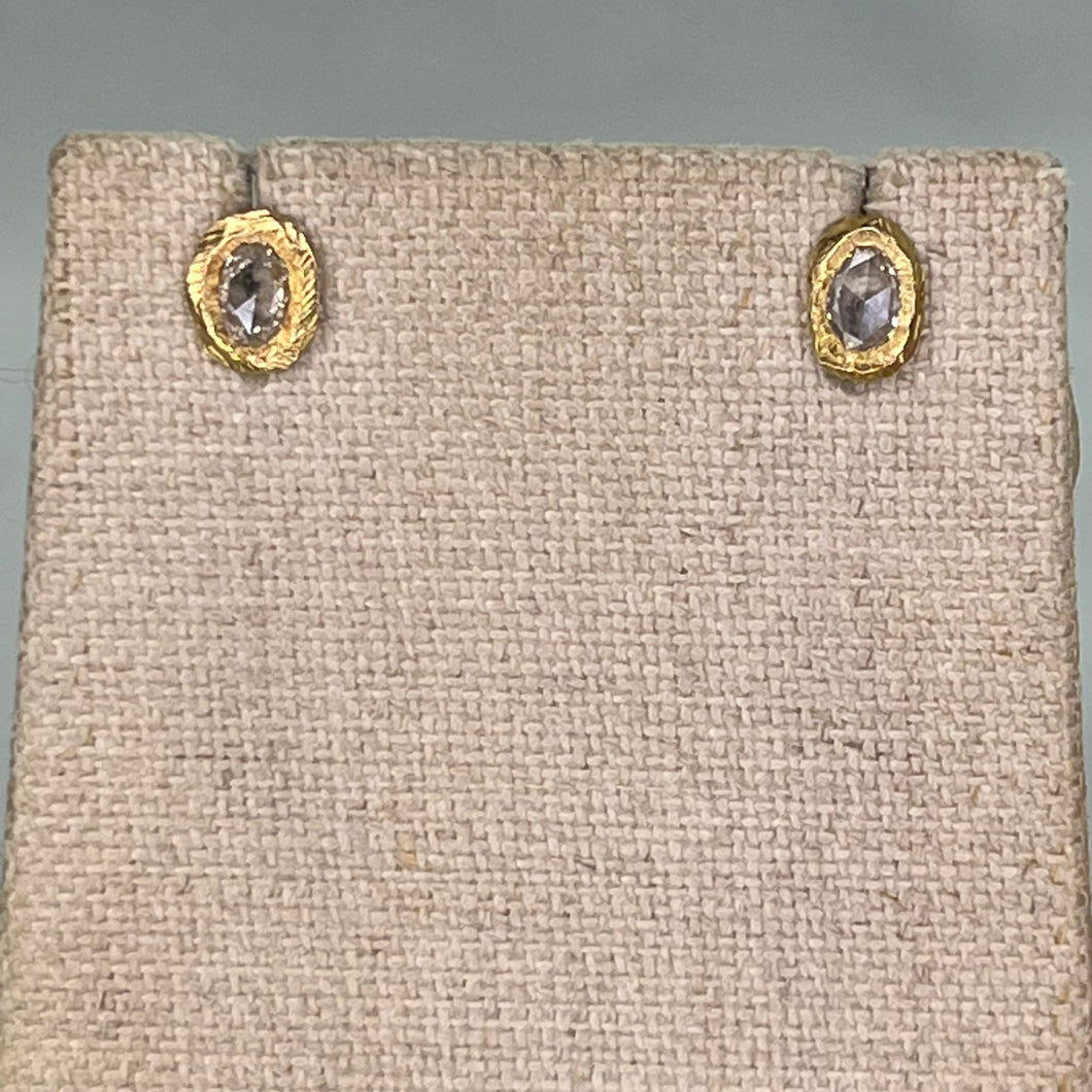 Diamond and Gold Stud Earrings