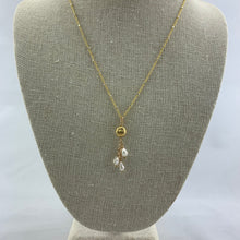Load image into Gallery viewer, 3 Charm Pearl Necklace
