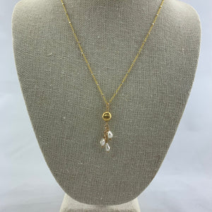 3 Charm Pearl Necklace
