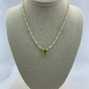 Peridot and Seed Pearl Necklace