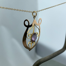 Load image into Gallery viewer, Vintage Gold and Amethyst Necklace
