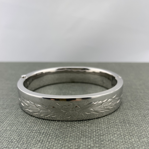 Engraved Silver Cuff