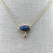 Load image into Gallery viewer, Faceted Labradorite and Diamond Necklace
